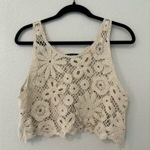 Julia Crochet Festival Tank Top LBD | Size Large | Boho Beach Cover Up